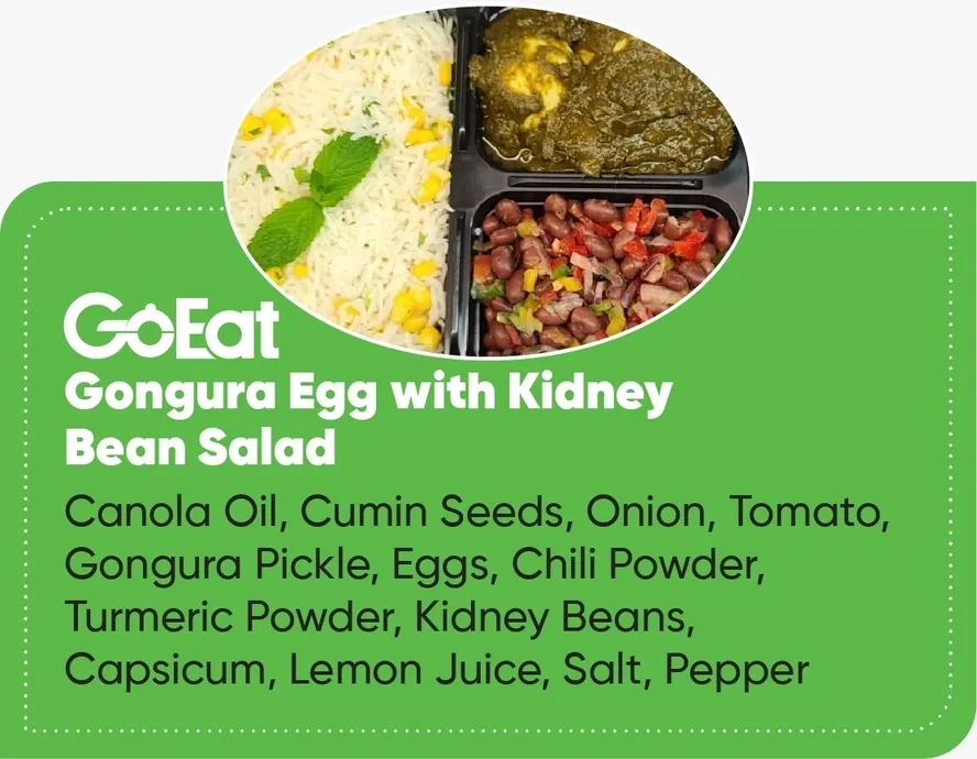 Gongura Egg with Kidney Bean Salad